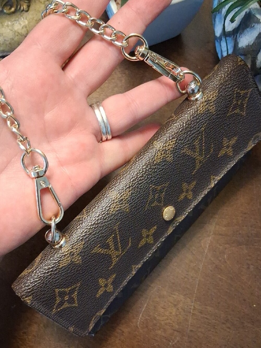 Louis Vuitton Monogram Crossbody Wallet in Brown with Gold Hardware - Picture 9 of 12